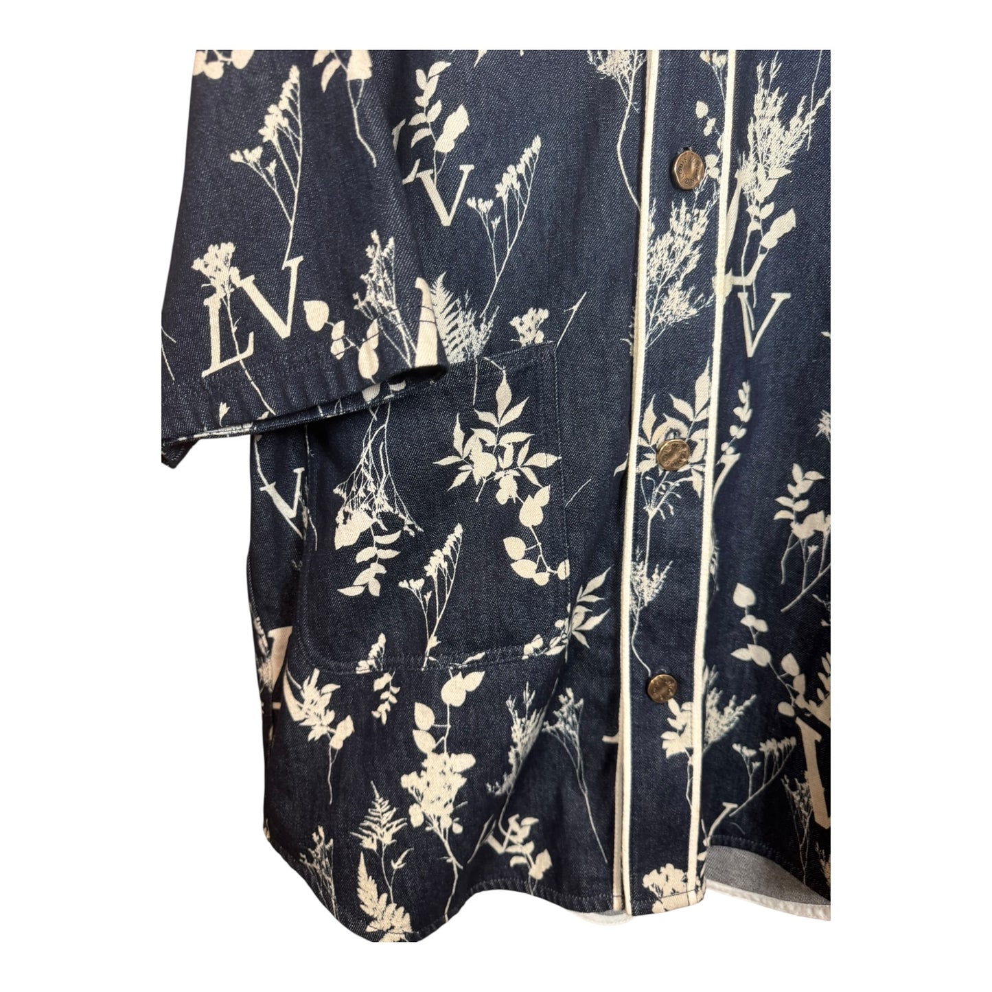 Louis Vuitton Leaf Denim Baseball Jersey