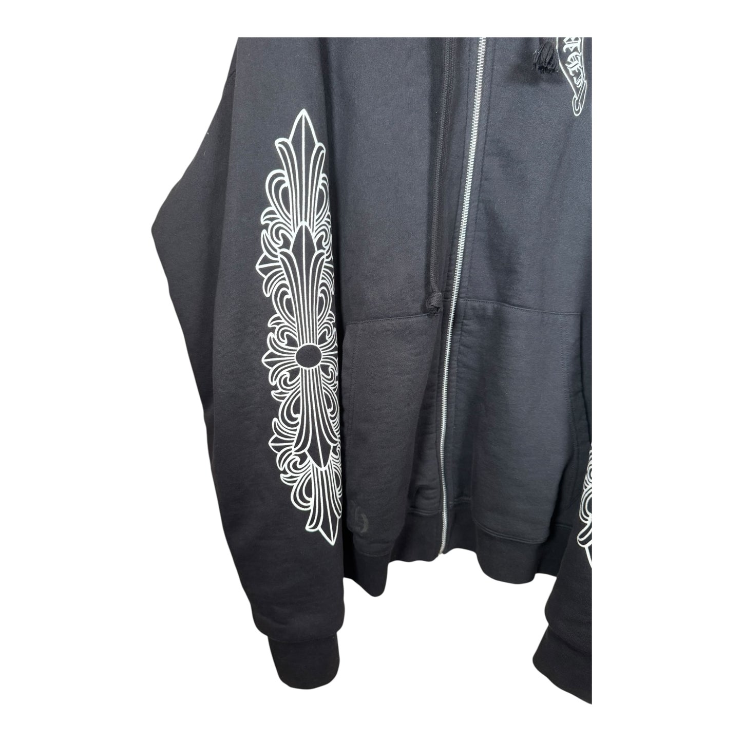 Chrome Hearts Floral Horseshoe Thermal Zip-Up Hoodie