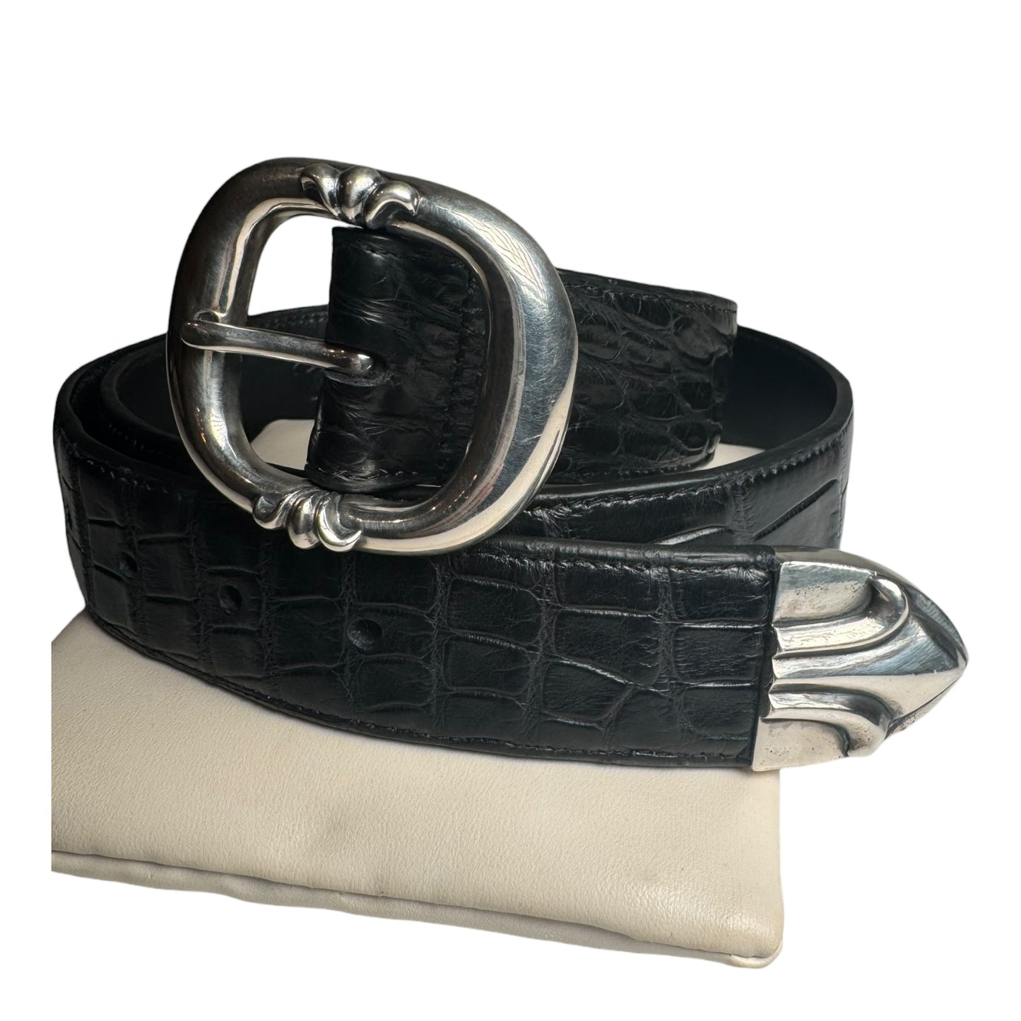 Chrome Hearts Silver Tip Alligator Gunslinger Belt
