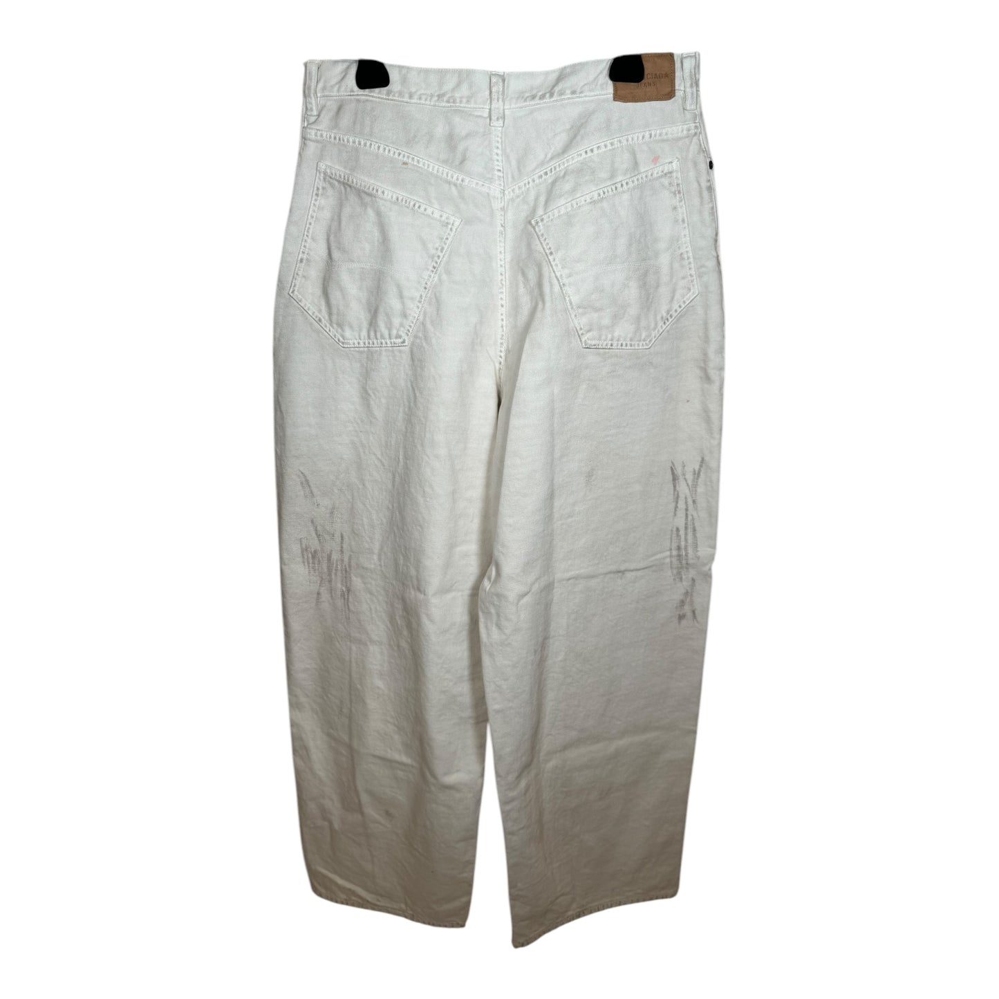 Balenciaga Distressed White Baggy Denim
