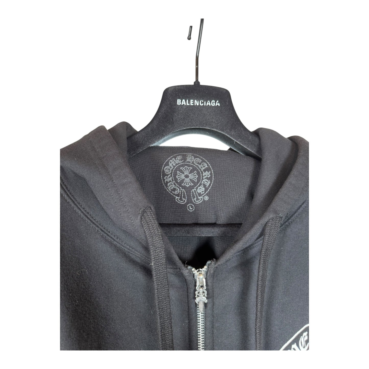 Chrome Hearts Floral Horseshoe Thermal Zip-Up Hoodie