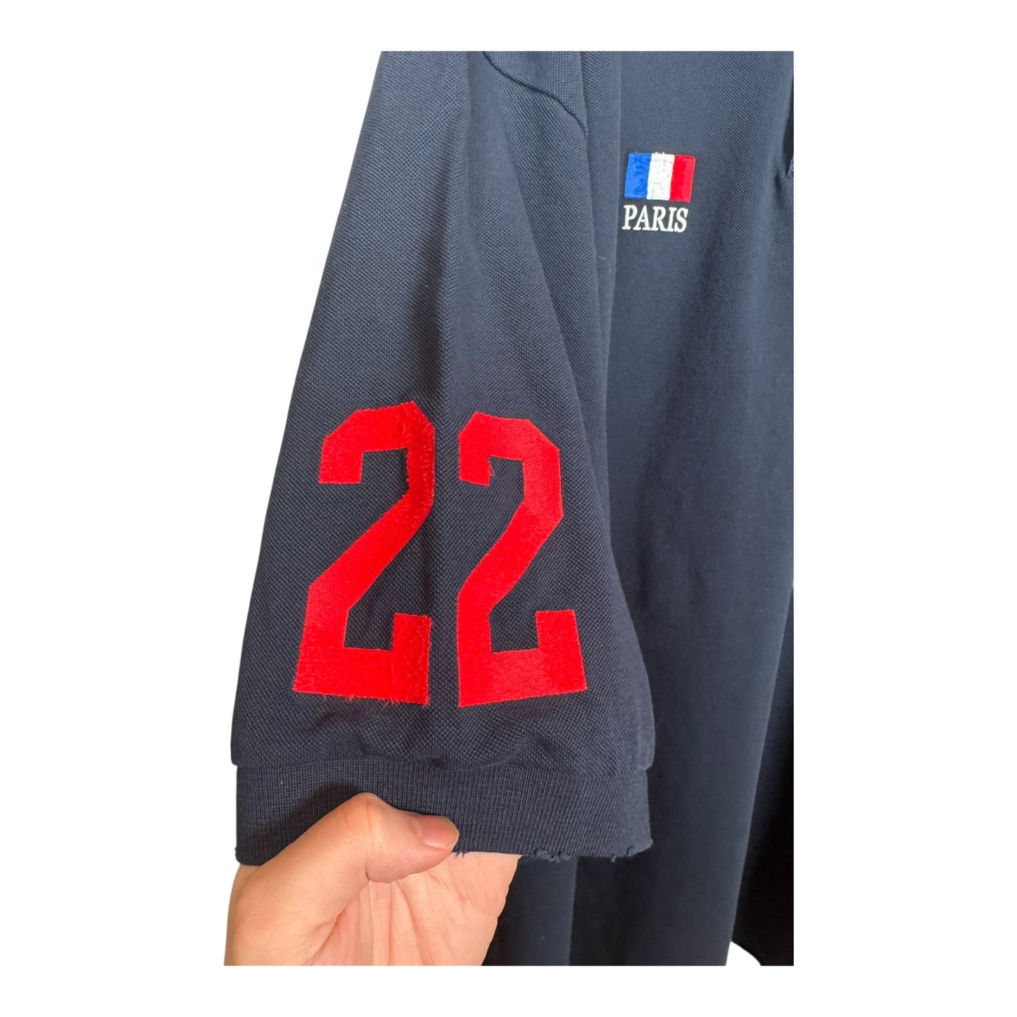 Balenciaga Navy Distressed Polo