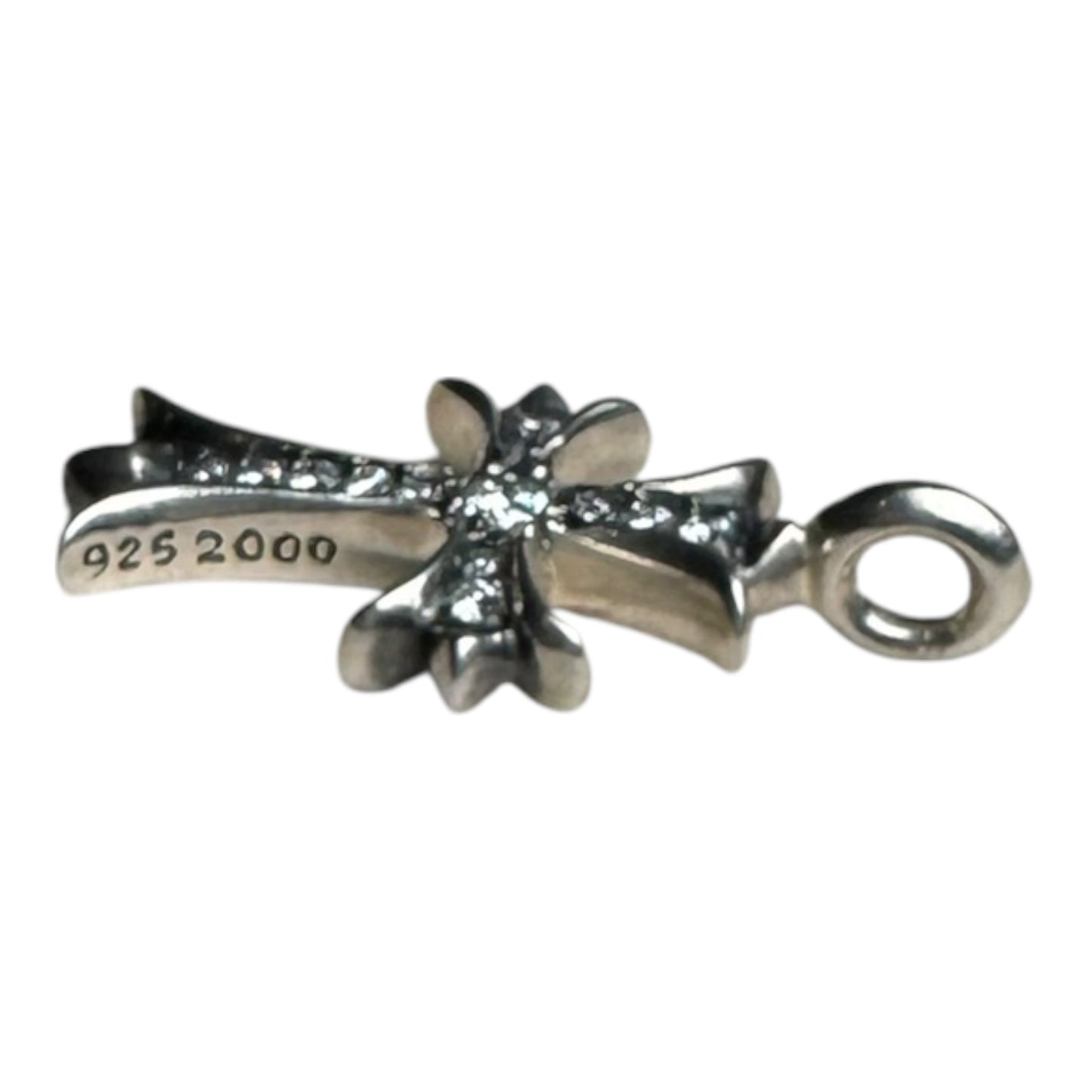 Chrome Hearts Pave Tiny CH Cross Pendant