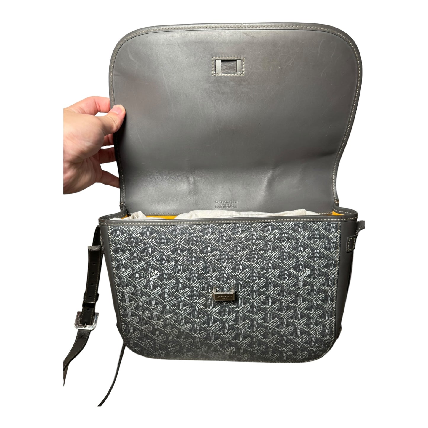 Goyard Belvedere Messenger MM Grey Crossbody Bag