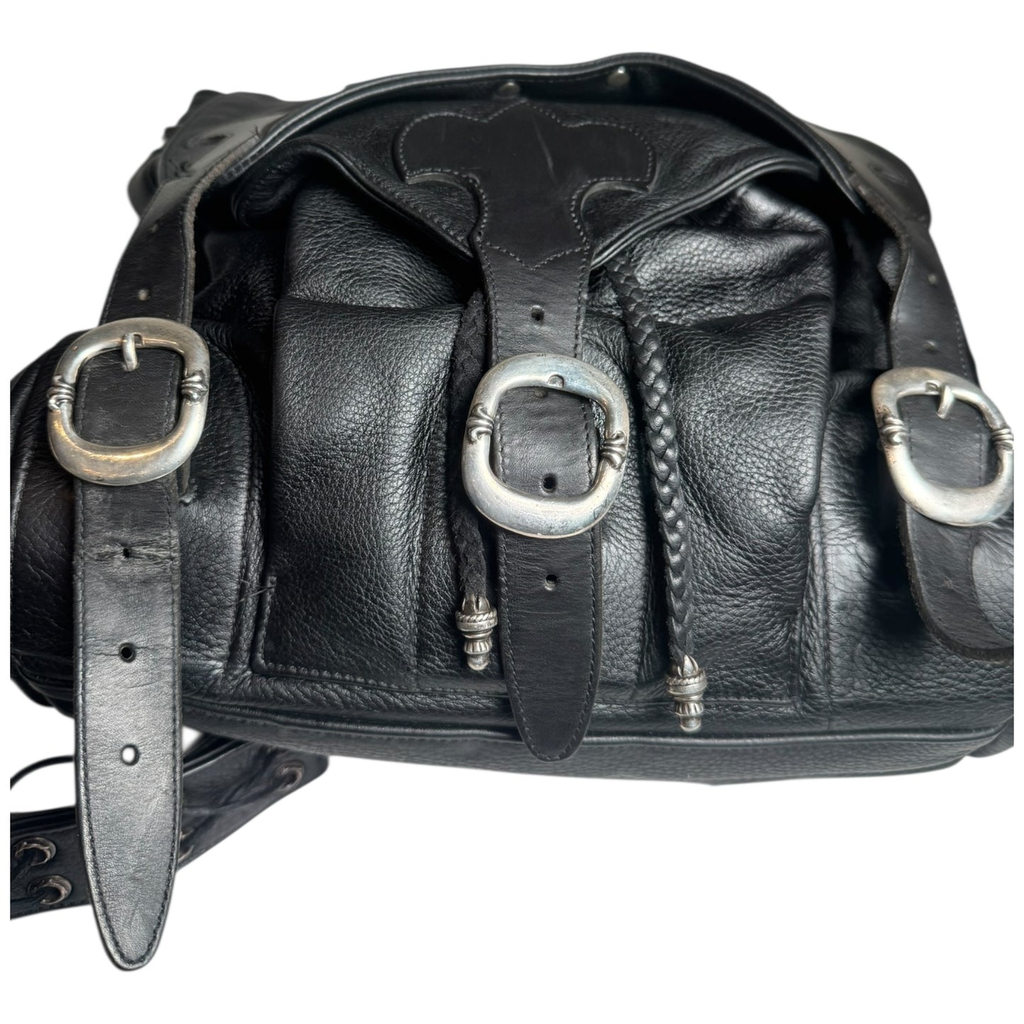 Chrome Hearts Fleur Gunslinger Leather Backpack