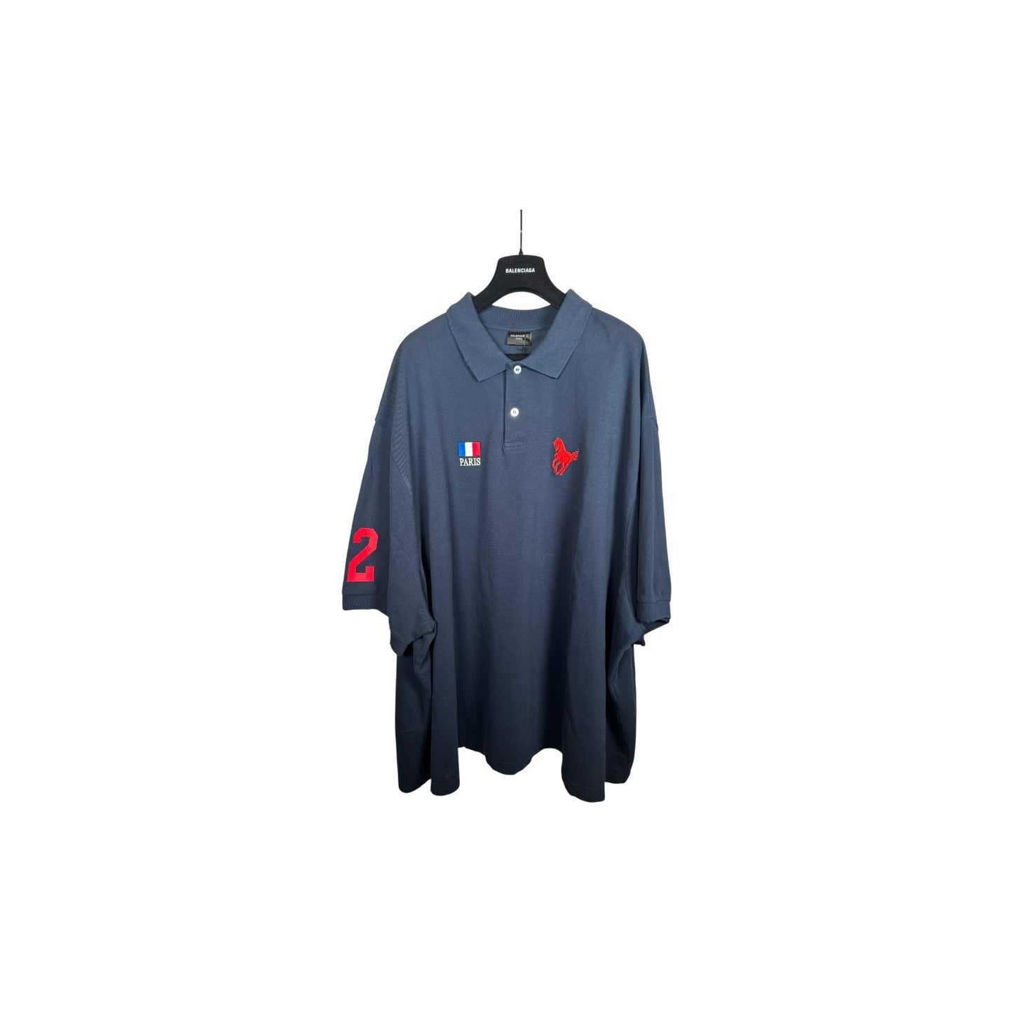 Balenciaga Navy Distressed Polo