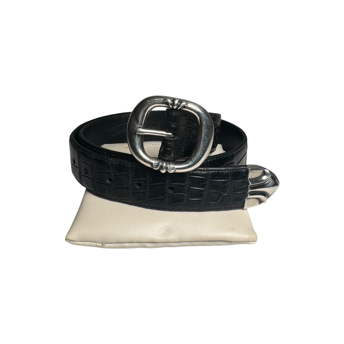 Chrome Hearts Silver Tip Alligator Gunslinger Belt