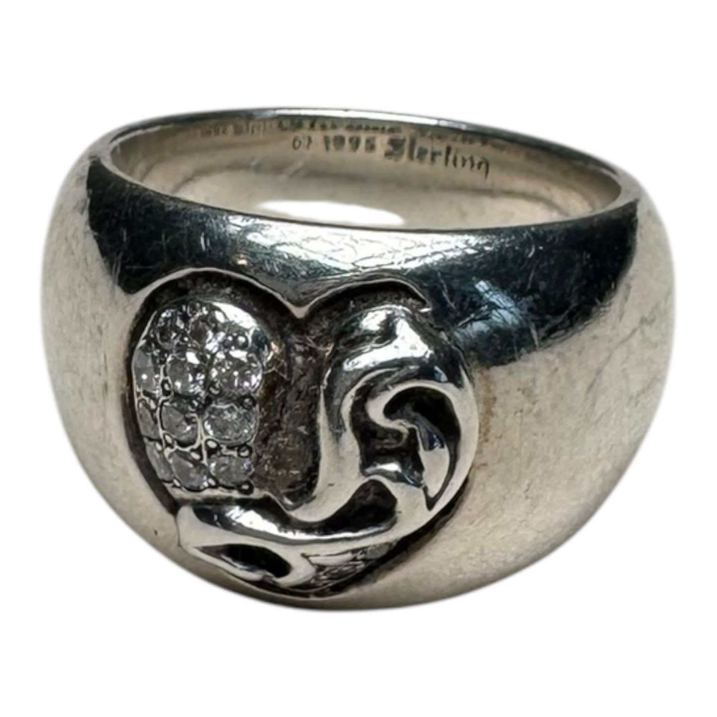Chrome Hearts Pave Heart Ring