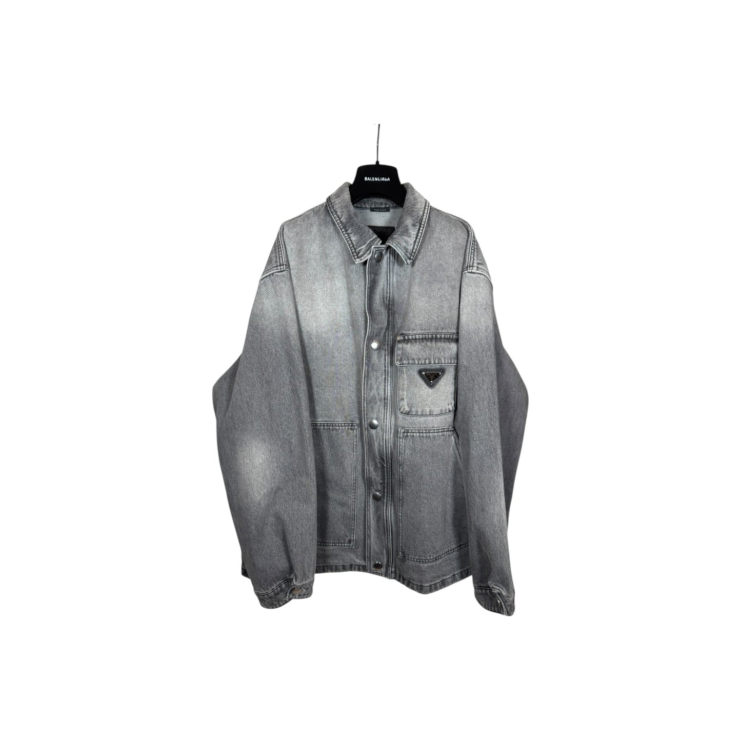 Prada Badge Denim Blouson Jacket