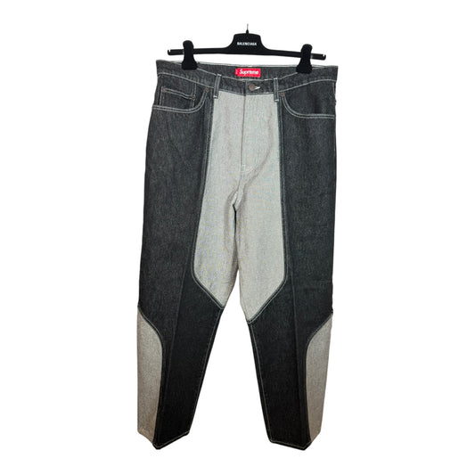 Supreme 2-Tone Paneled Baggy Jean