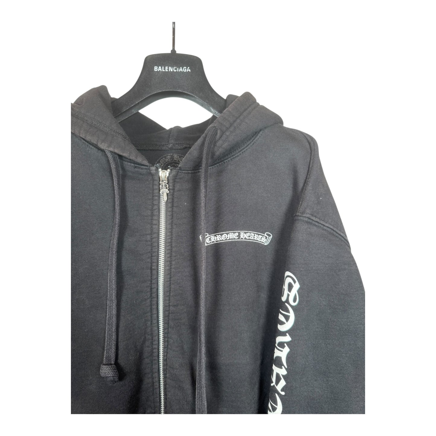 Chrome Hearts Scroll Logo Thermal Zip-Up Hoodie