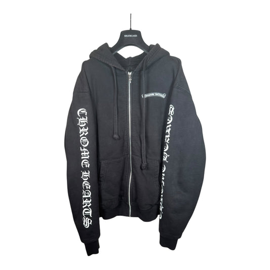 Chrome Hearts Scroll Logo Thermal Zip-Up Hoodie
