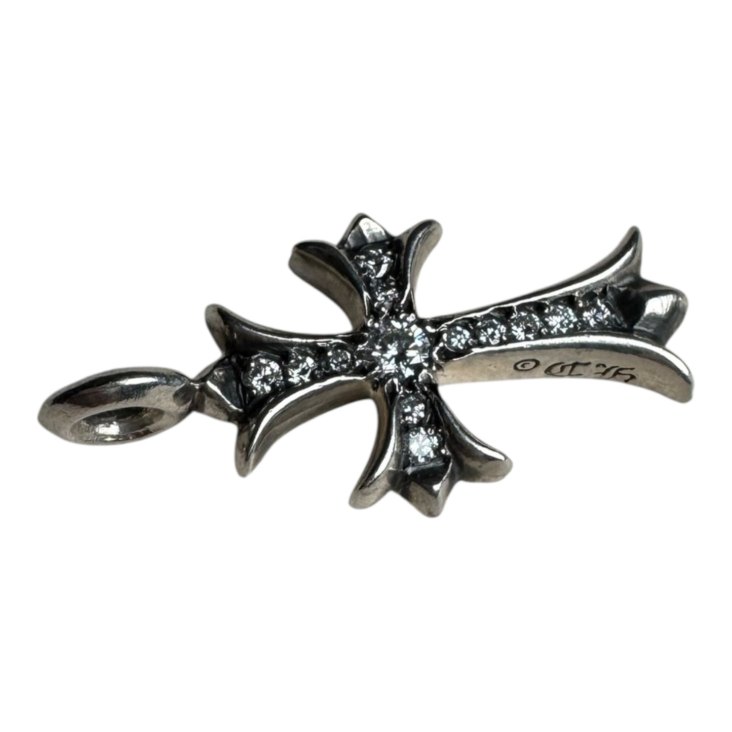 Chrome Hearts Pave Tiny CH Cross Pendant