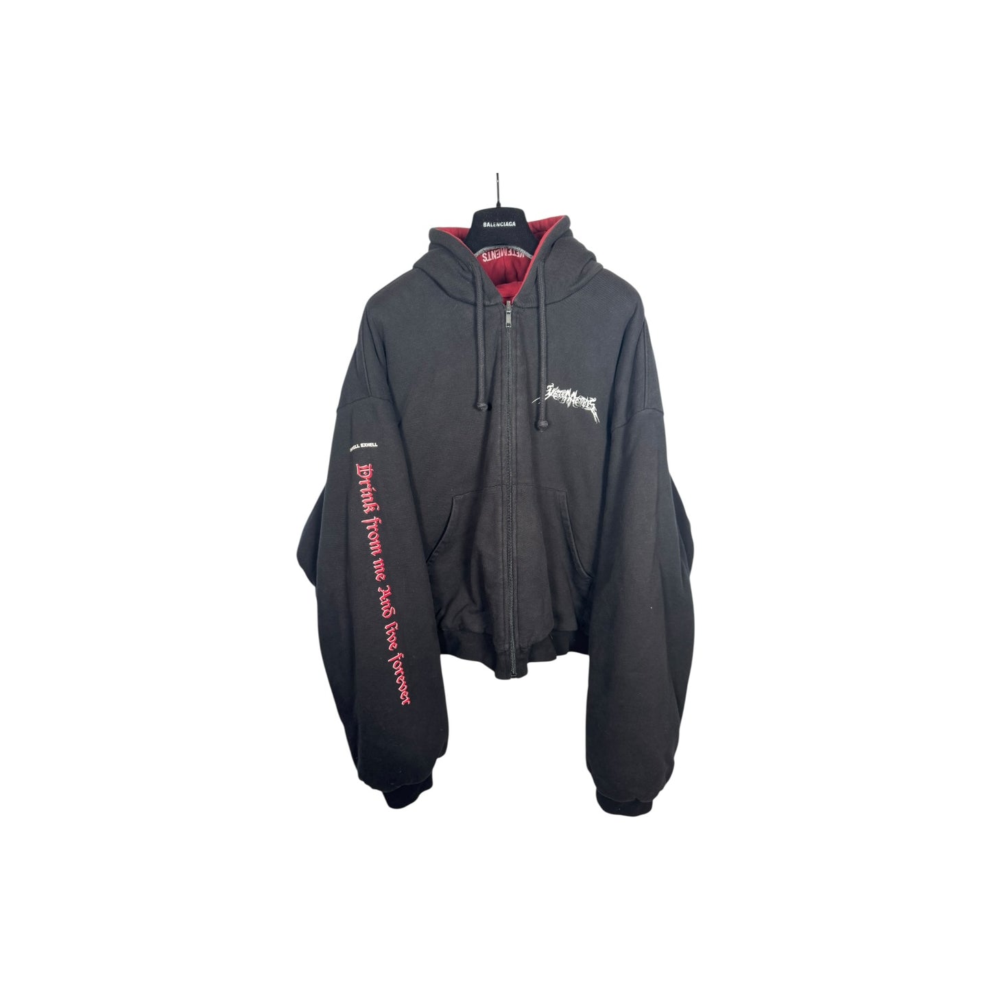 Vetements TFD Heavy Zip-Up Hoodie