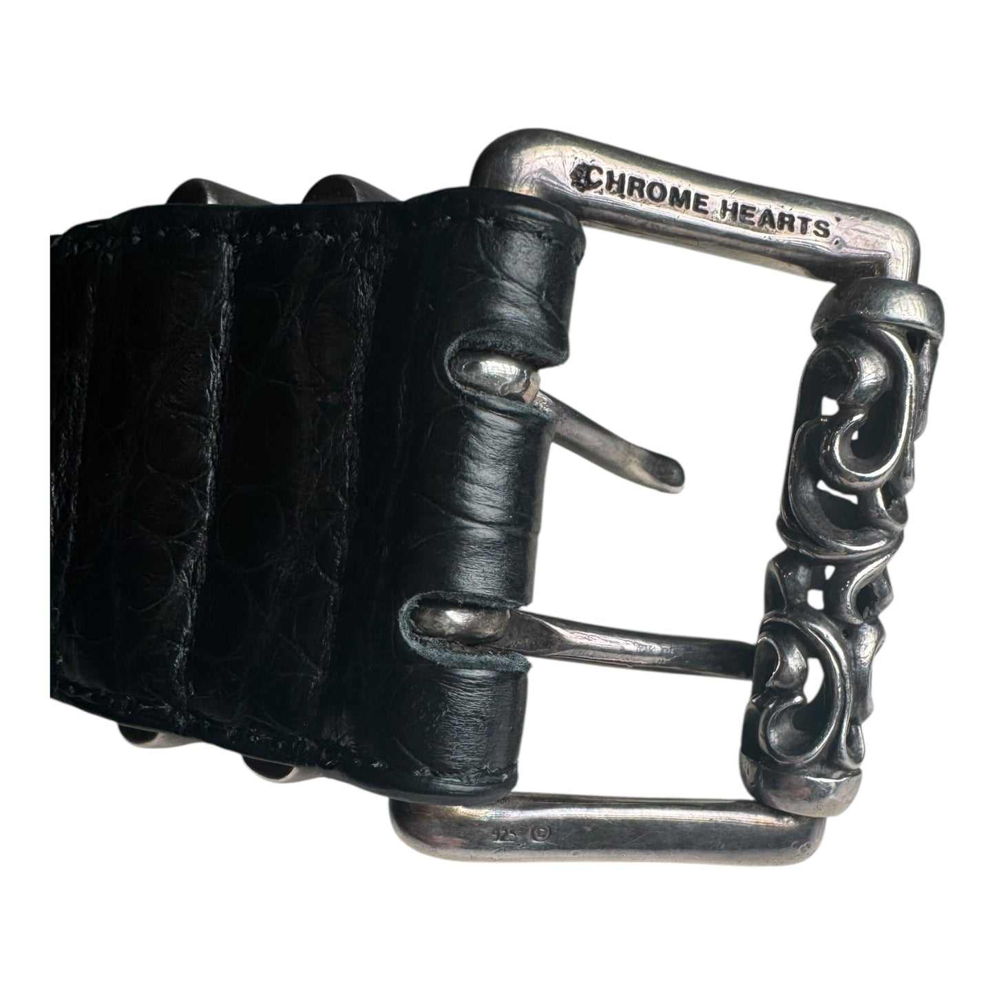 Chrome Hearts Alligator Leather Double Pin Roller Belt