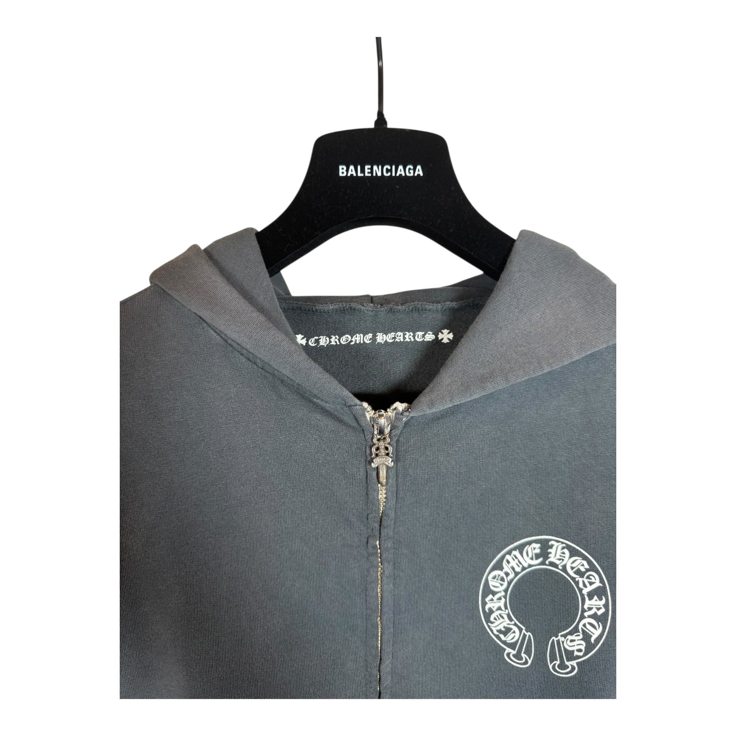 Chrome Hearts Floral Horseshoe Zip-Up Hoodie