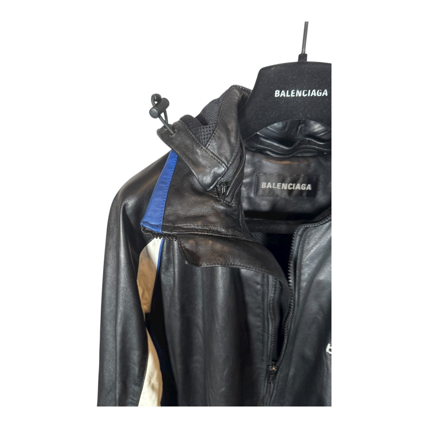 Balenciaga Leather 3B Tracksuit Jacket