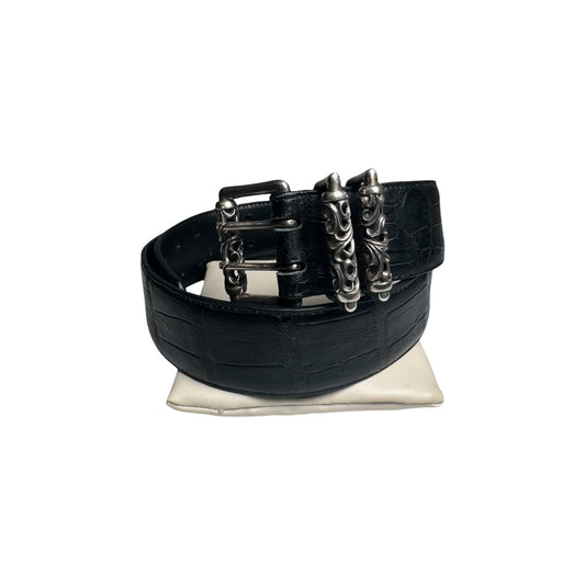 Chrome Hearts Alligator Leather Double Pin Roller Belt