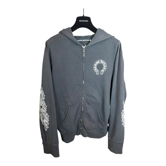 Chrome Hearts Floral Horseshoe Zip-Up Hoodie
